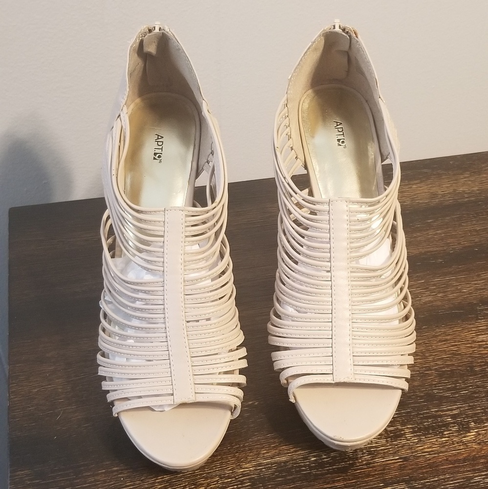 Cream Strappy Heels